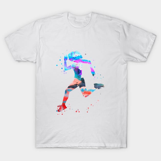 Running woman T-Shirt by RosaliArt